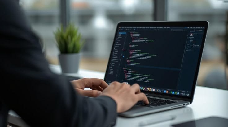 Desarrollador trabajando en el código de un sitio web
